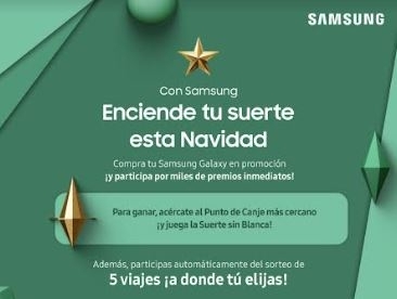 Samsung enciende la Navidad con miles de premios y el sorteo de cinco váuchers de viajes