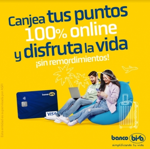 Clientes de Banco BISA ahora pueden canjear puntos de TC 100% en línea 