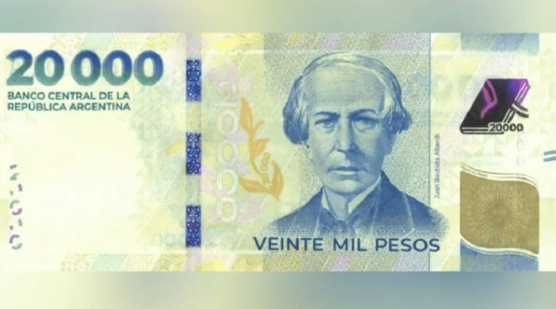 Argentina pone en circulación nuevo billete de 20.000 pesos tras anuncio de inflación de 193% interanual