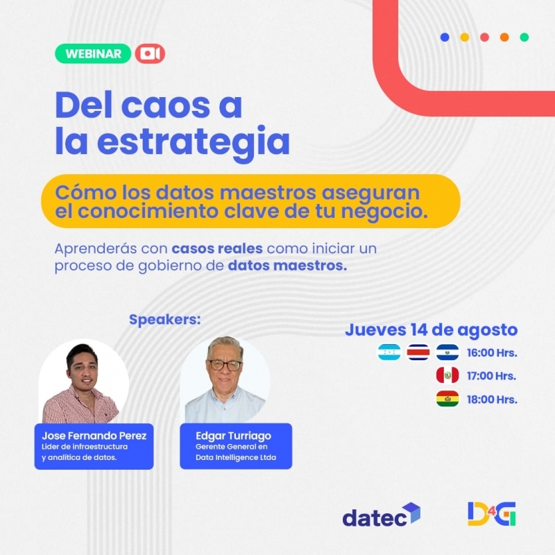 Datec Corp invita al webinar gratuito “Del caos a la estrategia” un gobierno de datos maestros efectivo