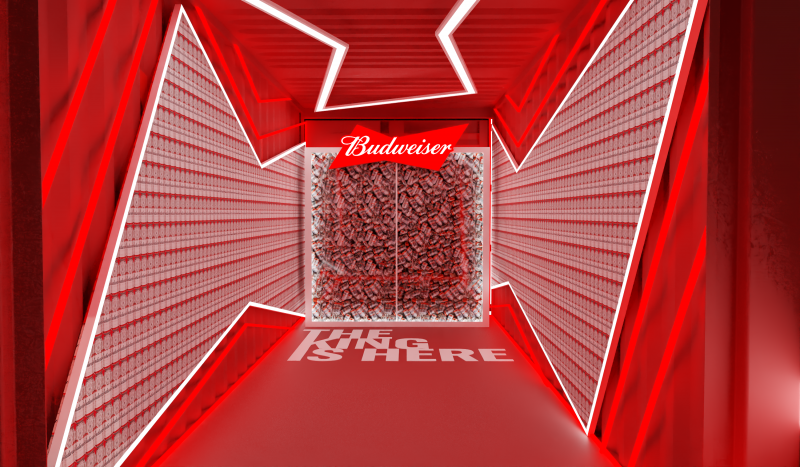 El enigmático contenedor rojo de Budweiser ya llegó a Expocruz 2025